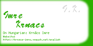 imre krnacs business card