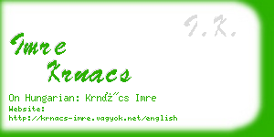 imre krnacs business card